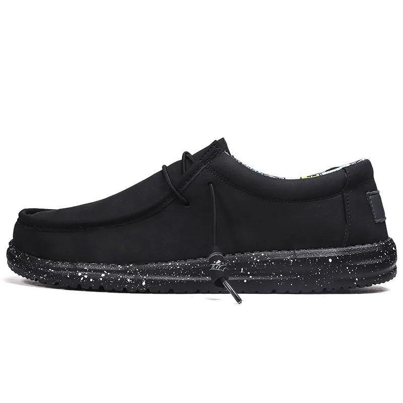 Freizeitschuhe Aus Leder Für Herren Dude-halbschuhe Streetstyle Slipper Für - Grau