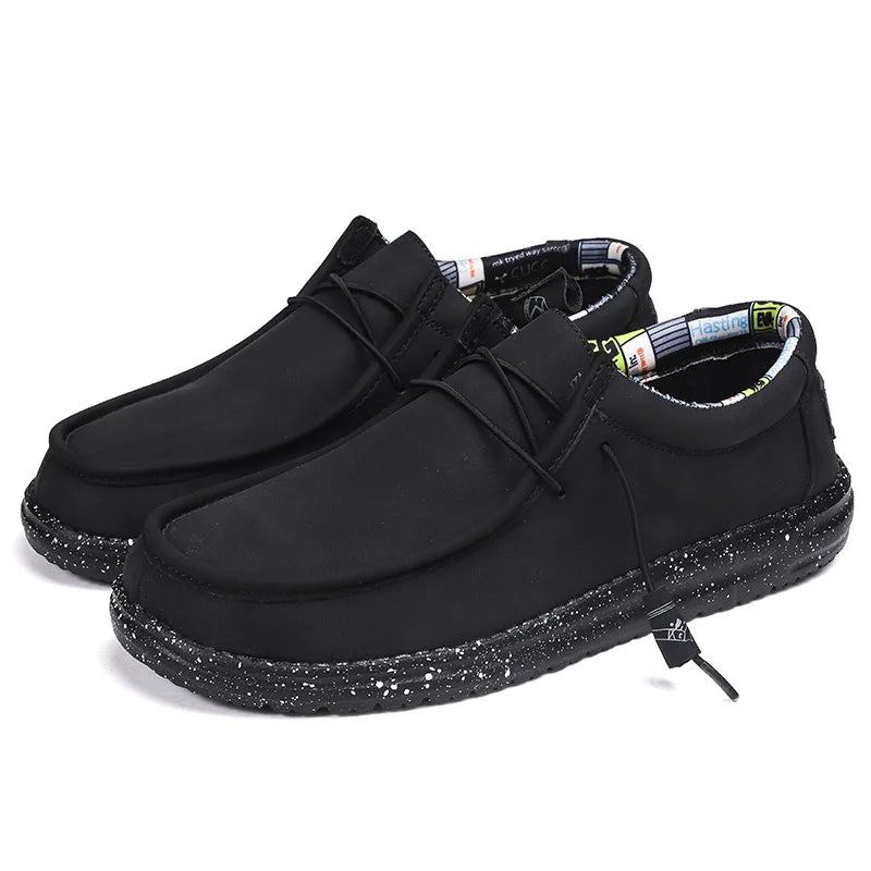 Freizeitschuhe Aus Leder Für Herren Dude-halbschuhe Streetstyle Slipper Für - Grau