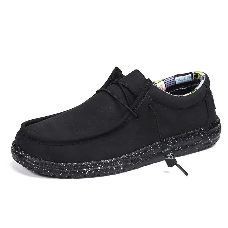 Freizeitschuhe Aus Leder Für Herren Dude-halbschuhe Streetstyle Slipper Für - Grau