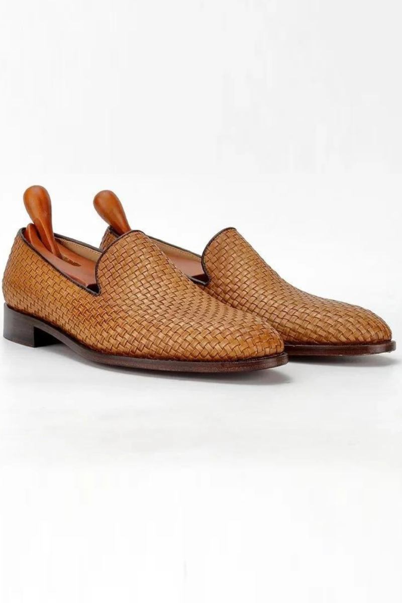 Handgefertigte Halbschuhe Mit Gewebter Gestrickter Ledersohle Für Herren Gesellschaftsschuhe Klassische Herrenschuhe Elegante Herrenhalbschuhe