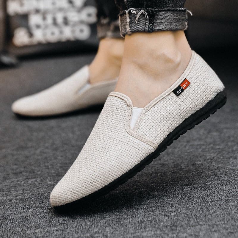 Herren-halbschuhe Für Frühling Und Sommer Trendige Atmungsaktive Freizeitschuhe Für Autofahrer - Beige