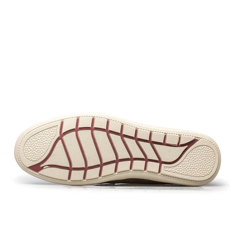 Lässige Frühlingsschuhe Für Herren Slipper Aus Echtem Leder Bequeme Handgefertigte Designerschuhe - Beige