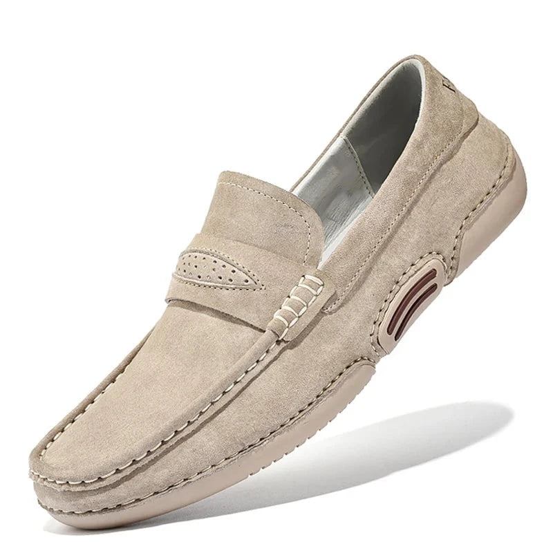 Sommerschuhe Für Herren Freizeitschuhe Luxuriöse Herrenhalbschuhe Aus Echtem Leder Atmungsaktive Slipper Im Italienischen Stil - Grau