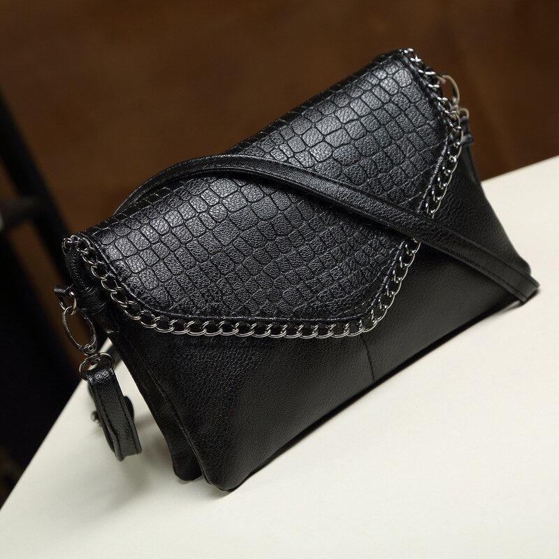 Damen Messenger Bags Weiche Lederhandtaschen Umhängetasche Für Clutches - Schwarz Klein