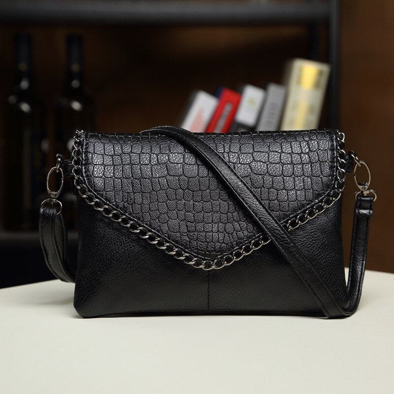 Damen Messenger Bags Weiche Lederhandtaschen Umhängetasche Für Clutches - Schwarz Klein