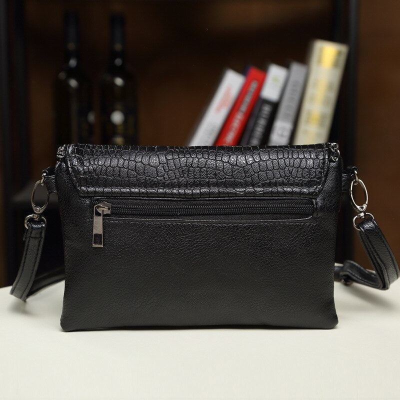 Damen Messenger Bags Weiche Lederhandtaschen Umhängetasche Für Clutches - Schwarz Klein