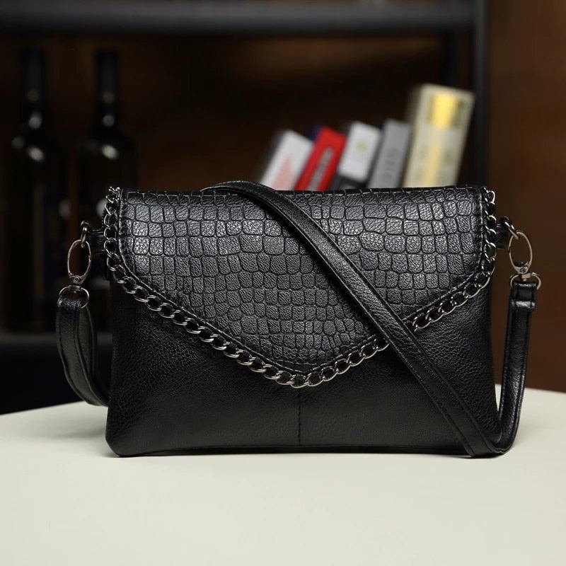 Damen Messenger Bags Weiche Lederhandtaschen Umhängetasche Für Clutches - Schwarz Klein