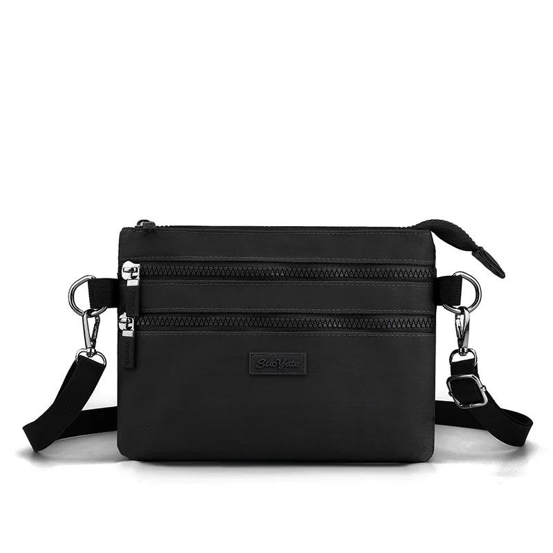 Damen Mini Schultertaschen Kleine Umhängetasche Messenger Bag Designertasche Mehrschichtiger Kartenhalter - Schwarz