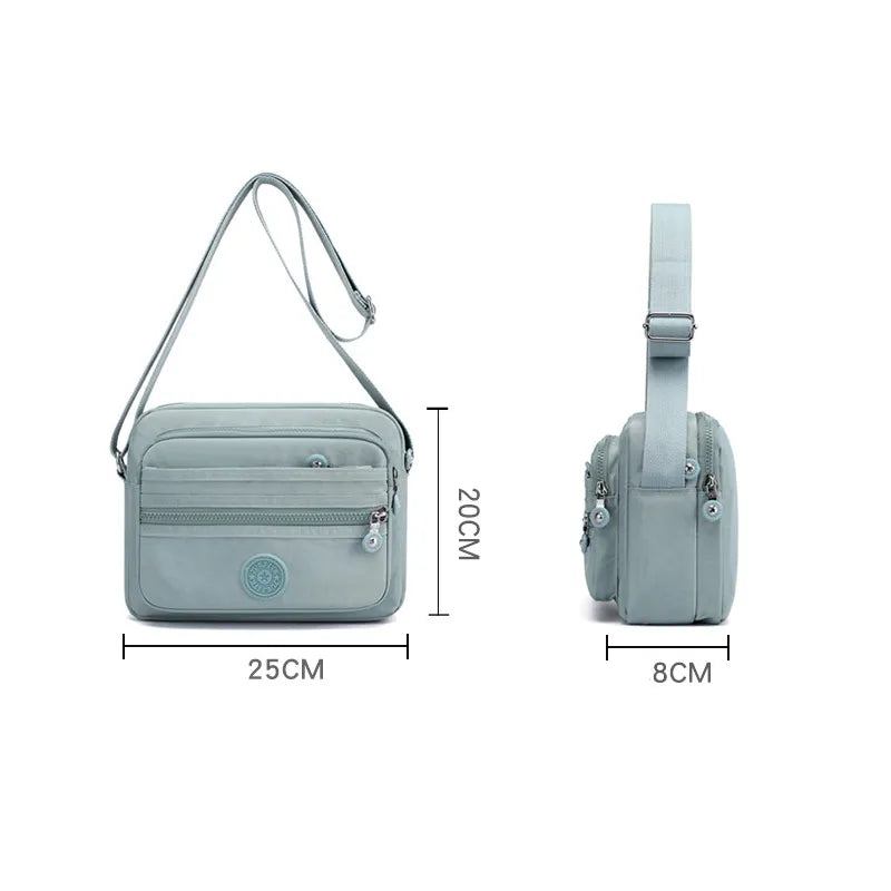 Damen Schultertasche Mehrschichtig Solid Reißverschluss Umhängetaschen Für Einfache Messenger Klappen - Schwarz