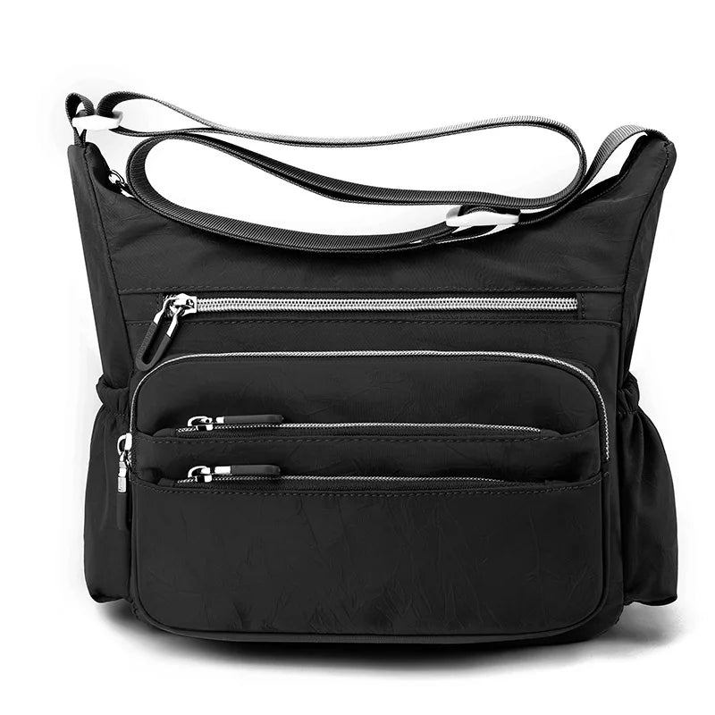 Damen Schultertaschen Messenger Bags Einfache Multi-taschen Wasserdichte Umhängetasche - Schwarz