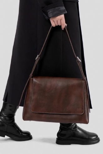 Einfache Retro-tasche Aus Echtem Leder Handtasche Aus Umhängetasche Für Damen