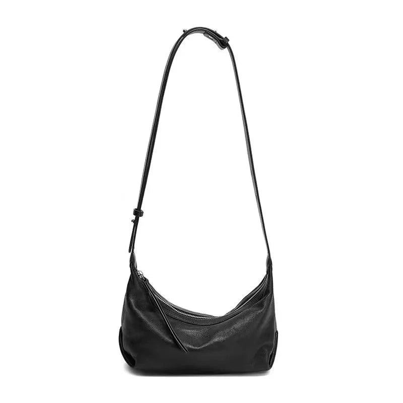 Schicke Hobo-tasche Aus Silber Und Schwarz Lederhandtasche Für Damen Luxuriöse Umhängetasche Für - Schwarz