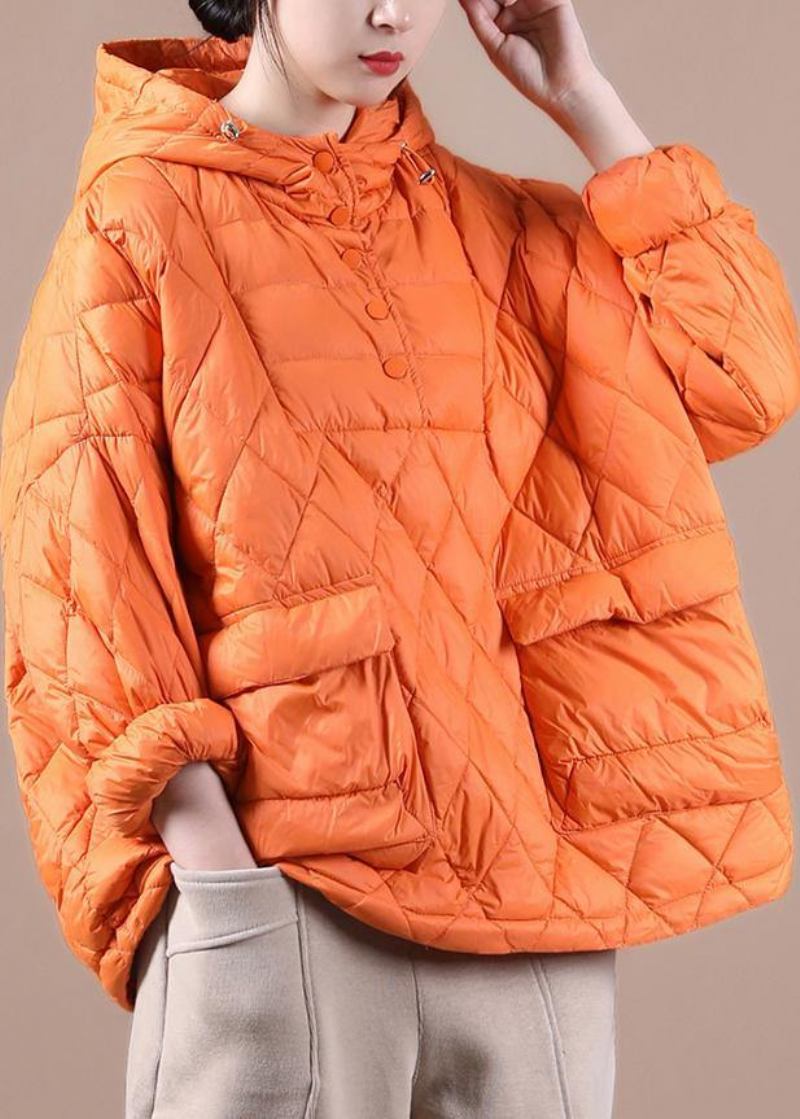 2024 Locker Sitzende Winter-pufferjacke Mit Kapuze Und Schwarzem Daunenmantel - schwarz