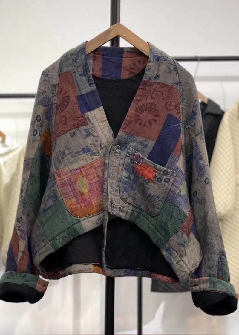 Boho-lila Asymmetrischer Patchwork-mantel Aus Feiner Baumwolle Gefütterte Mäntel Für Den Winter