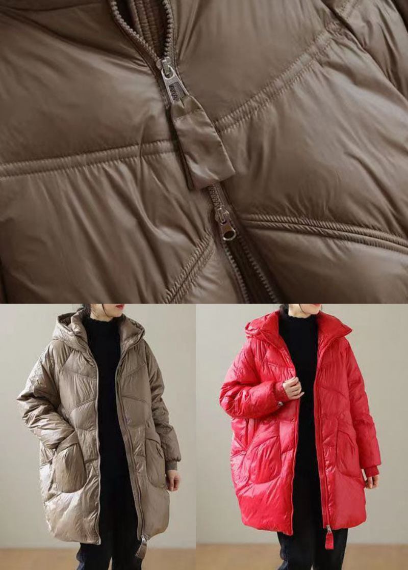 Boutique-pufferjacke Aus Entendaunen Mit Kapuze Und Kordelzug Für Den Winter - Damen-Daunenjacken