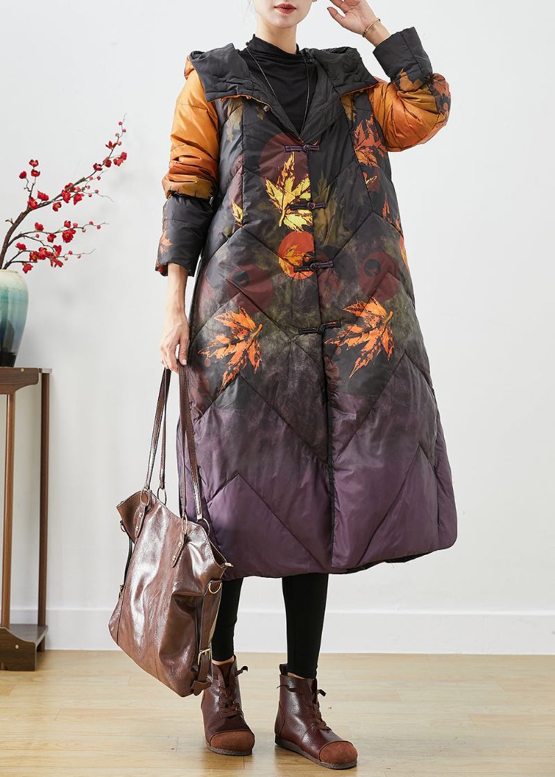 Diy-orangefarbener Batik-wintermantel Mit Chinesischem Knopf Und Chinesischen Knöpfen