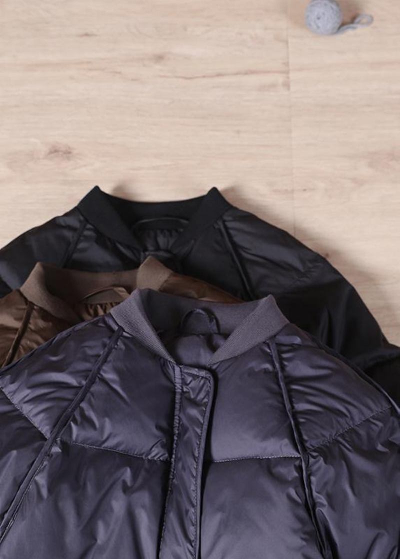 Edle Winterjacke In Übergröße Winter-oberbekleidung Schwarze Taschen Warmer Wintermantel Mit Reißverschluss - Damen-Daunenjacken