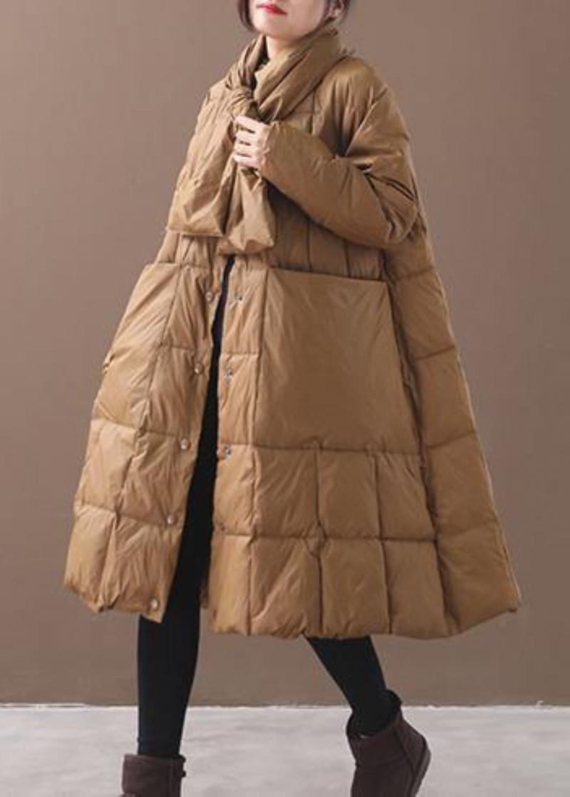 Elegante Khakifarbene Winterparkas Lässige Winterjacke Dicke Kapuzenoberbekleidung - Damen-Daunenjacken