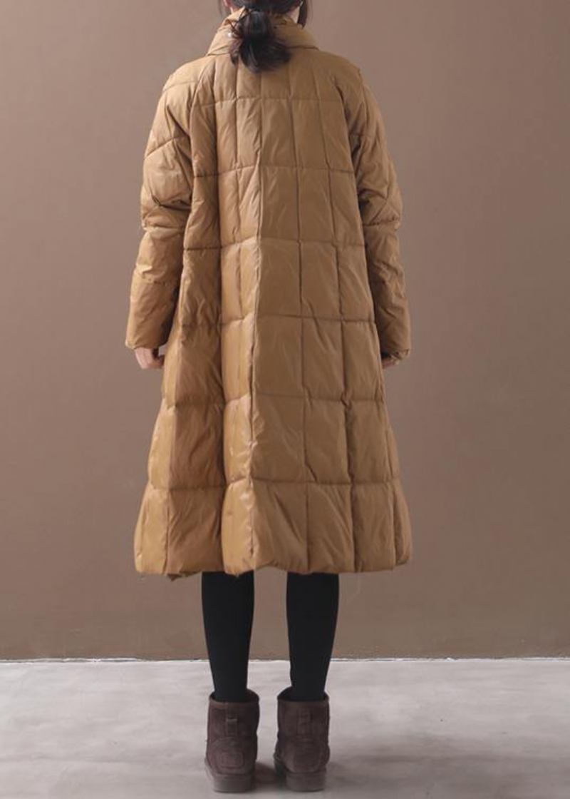 Elegante Khakifarbene Winterparkas Lässige Winterjacke Dicke Kapuzenoberbekleidung - Damen-Daunenjacken