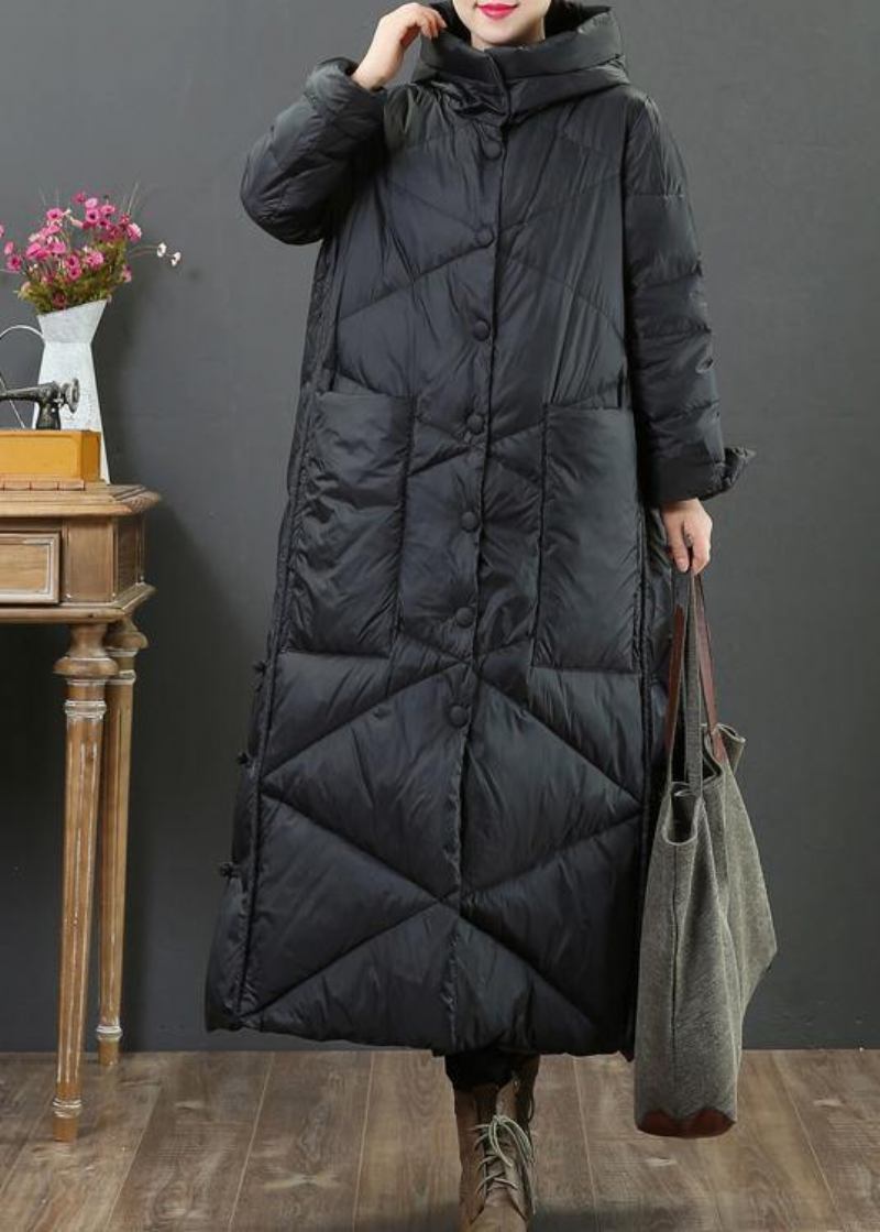 Elegante Kleidung In Übergröße Parka Für Damen Schwarze Jacke Mit Kapuze Und Knopfleiste Für - rosa