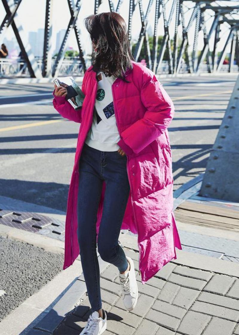 Elegante Trendige Winterjacke In Übergröße Weißer Daunenmantel Mit Rundhalsausschnitt Und Taschen Für Den Winter - grün