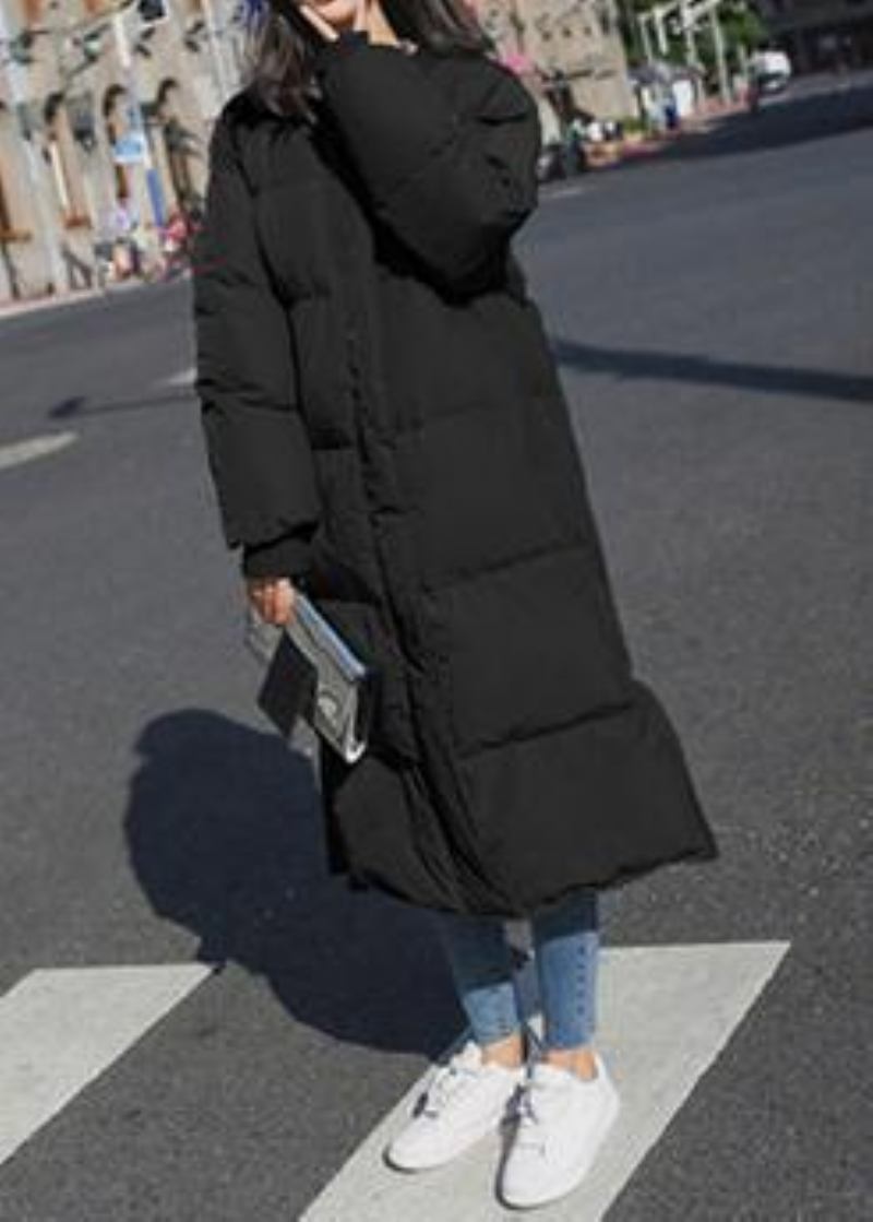 Elegante Trendige Winterjacke In Übergröße Weißer Daunenmantel Mit Rundhalsausschnitt Und Taschen Für Den Winter - grün