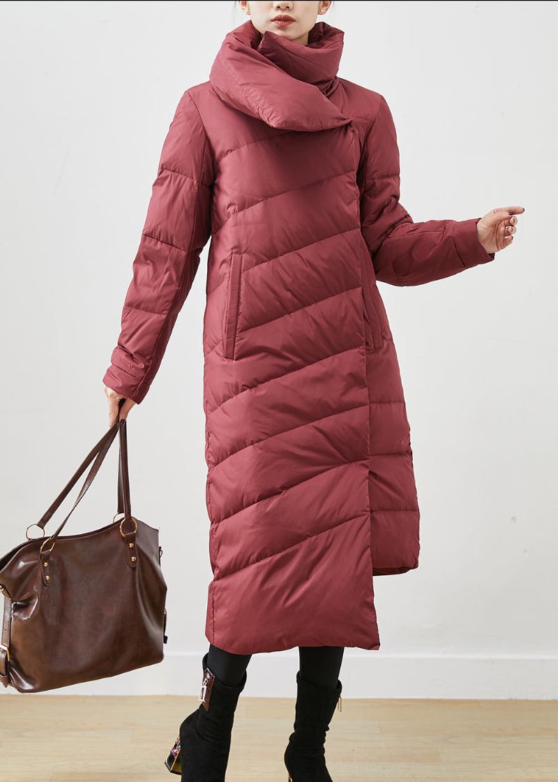 Frauen Mulberry Asymmetrische Warme Entendaunen Puffer Jacke Winter - Damen-Daunenjacken