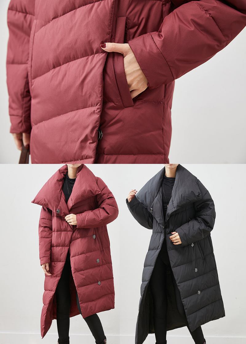 Frauen Mulberry Asymmetrische Warme Entendaunen Puffer Jacke Winter - Damen-Daunenjacken