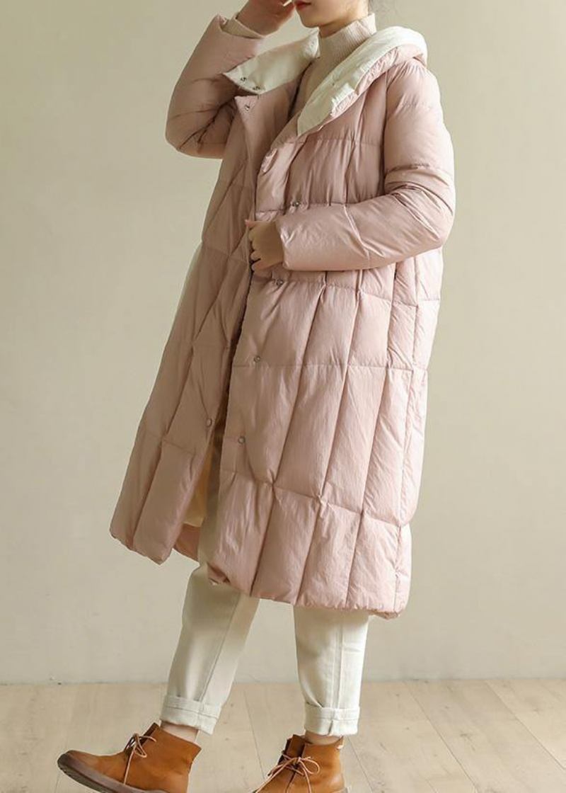 Frauen Rosa Warm Wintermantel Plus Größe Kleidung Patchwork Damen Parka Stehkragen Feine Mäntel - Damen-Daunenjacken