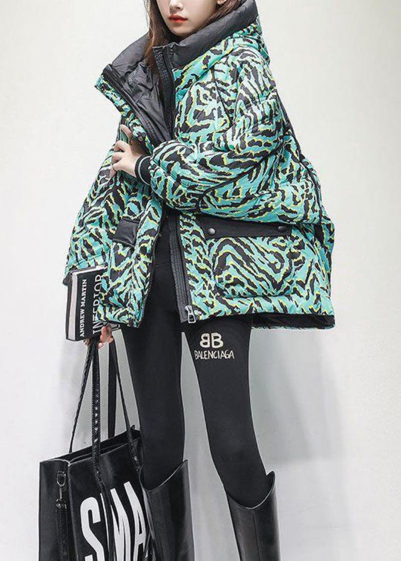 French Green Kapuzentaschen Print Canada Goose Jacke Winter