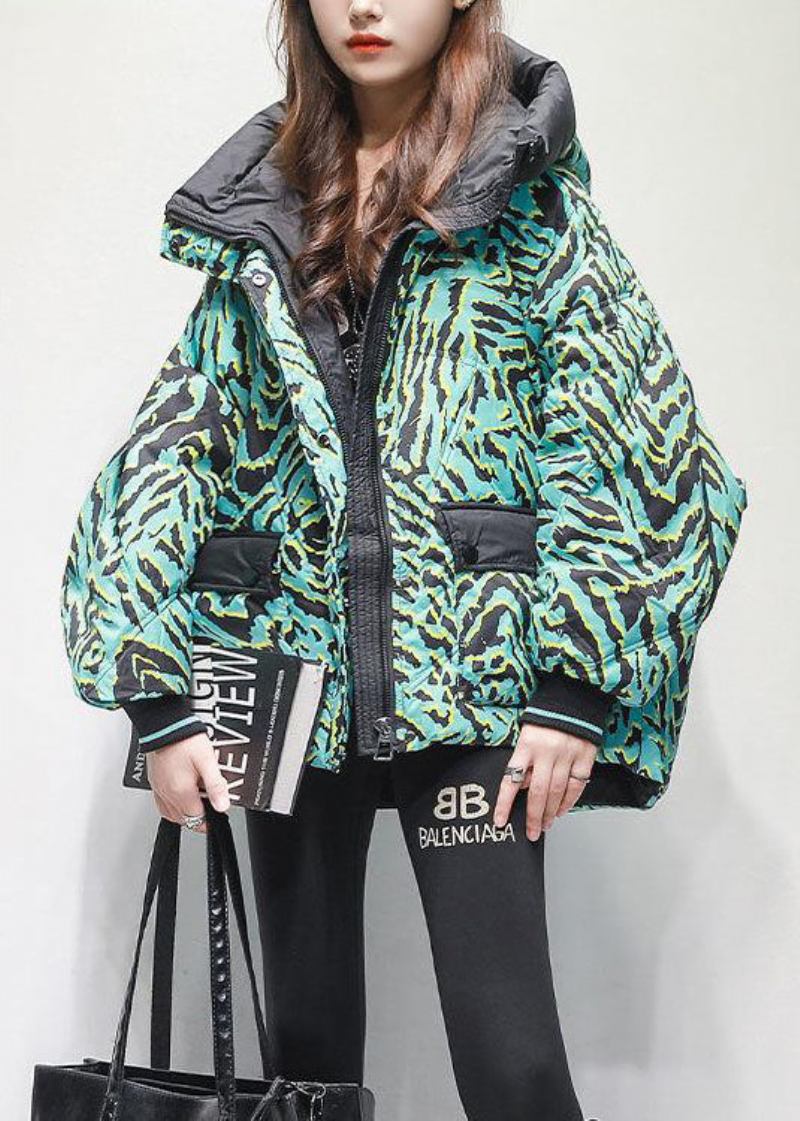 French Green Kapuzentaschen Print Canada Goose Jacke Winter - Damen-Daunenjacken