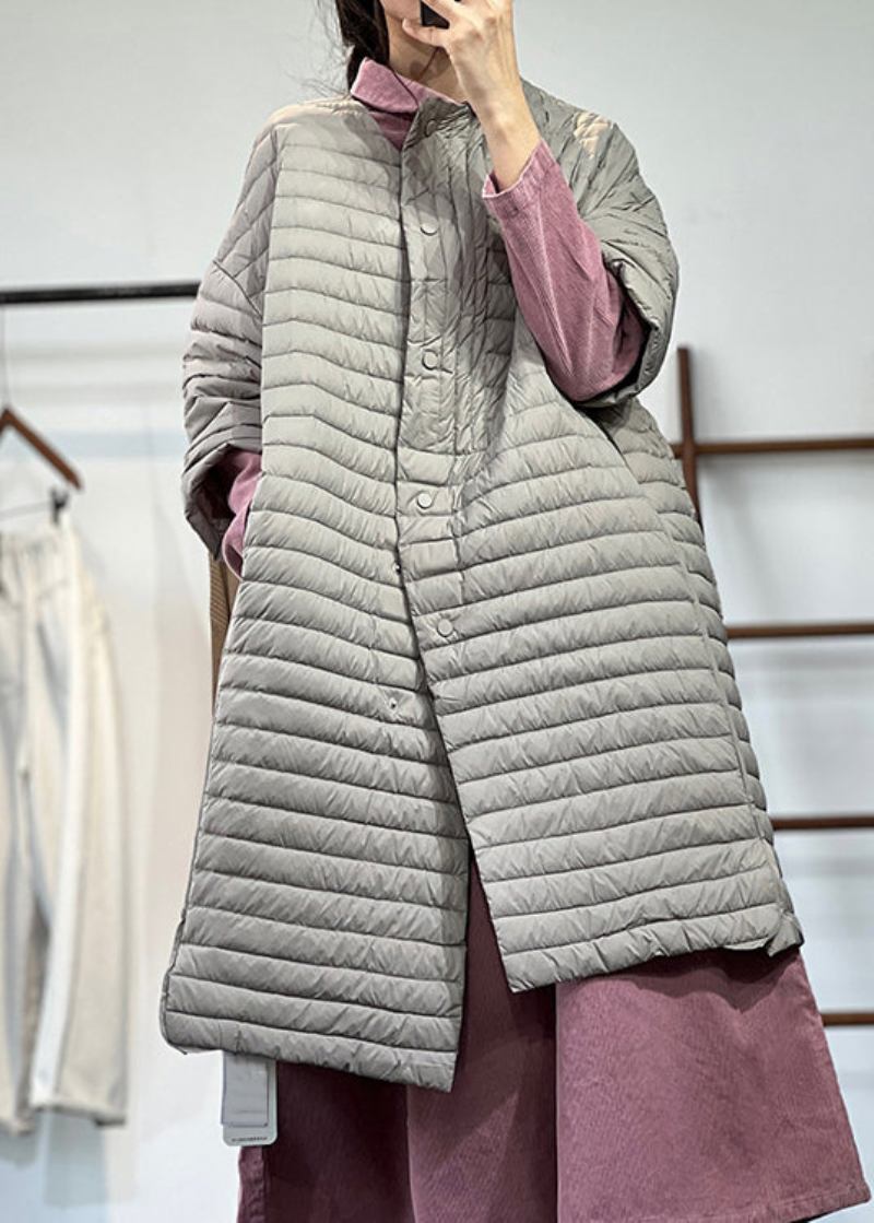 Gelbe Patchwork-parka Mit Knopftaschen In Übergröße Dünn Für Den Winter - Damen-Daunenjacken