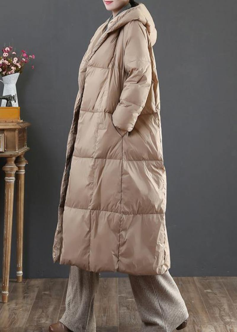 Lässige Goldene Daunenjacke Für Damen Übergröße Parka Mit Kapuze Und Taschen Winter-oberbekleidung - gold