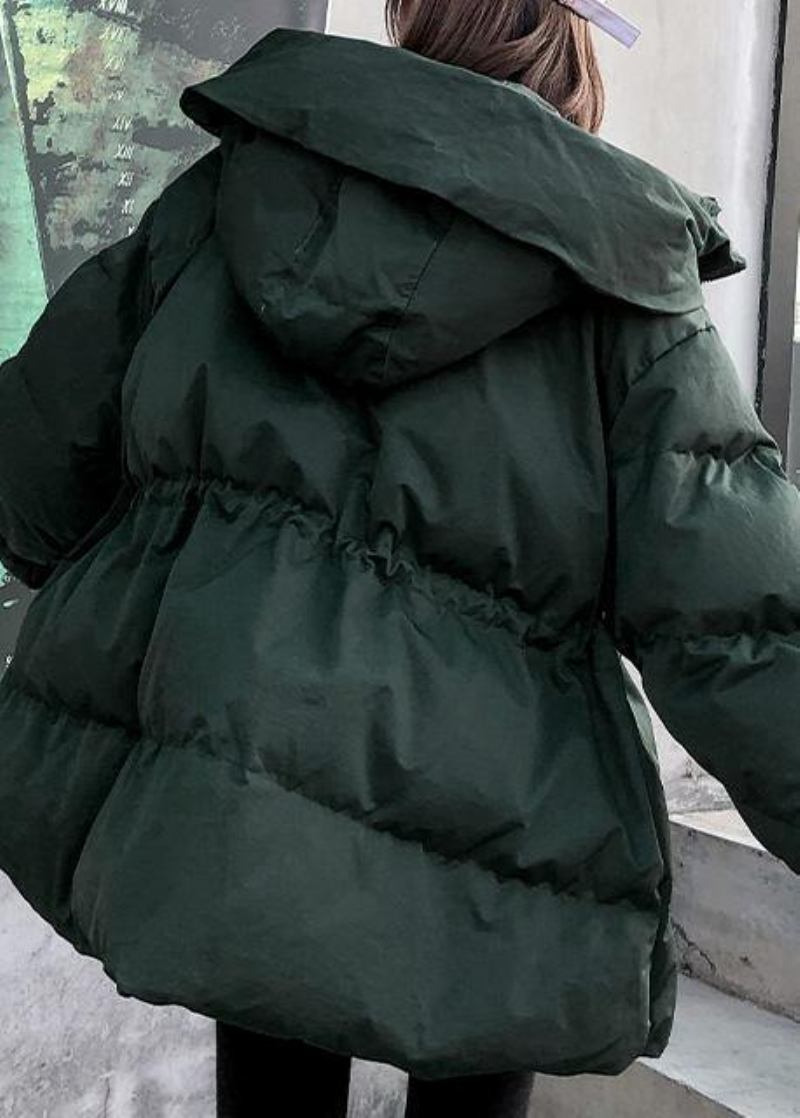 Lässige Grüne Parkas Für Damen Übergröße Daunenjacke Winter Mit Kapuze Wintermäntel - Damen-Daunenjacken