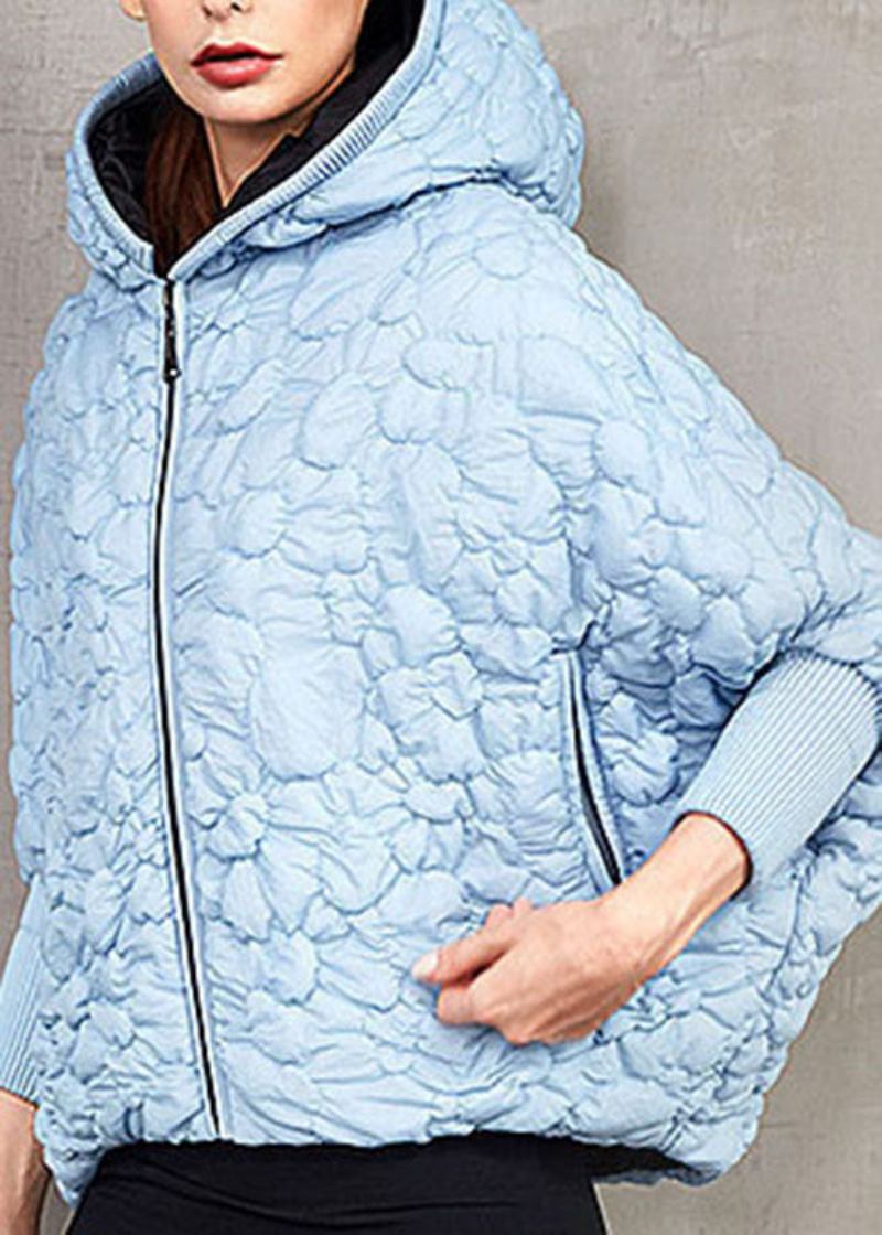 Lässige Modische Winter-steppjacke Mit Entendaunen Und Kapuze - Blau