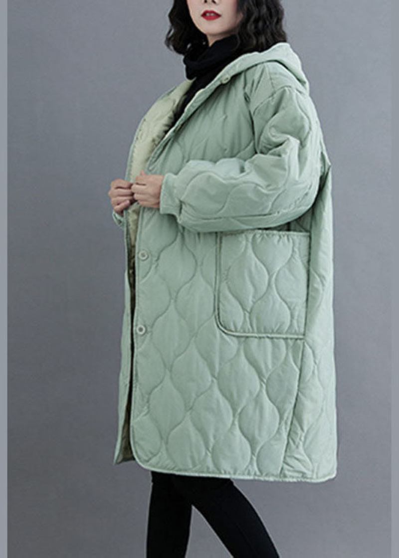 Lässiger Winterparka Aus Feiner Baumwolle Mit Kapuze Und Taschen - Damen-Daunenjacken