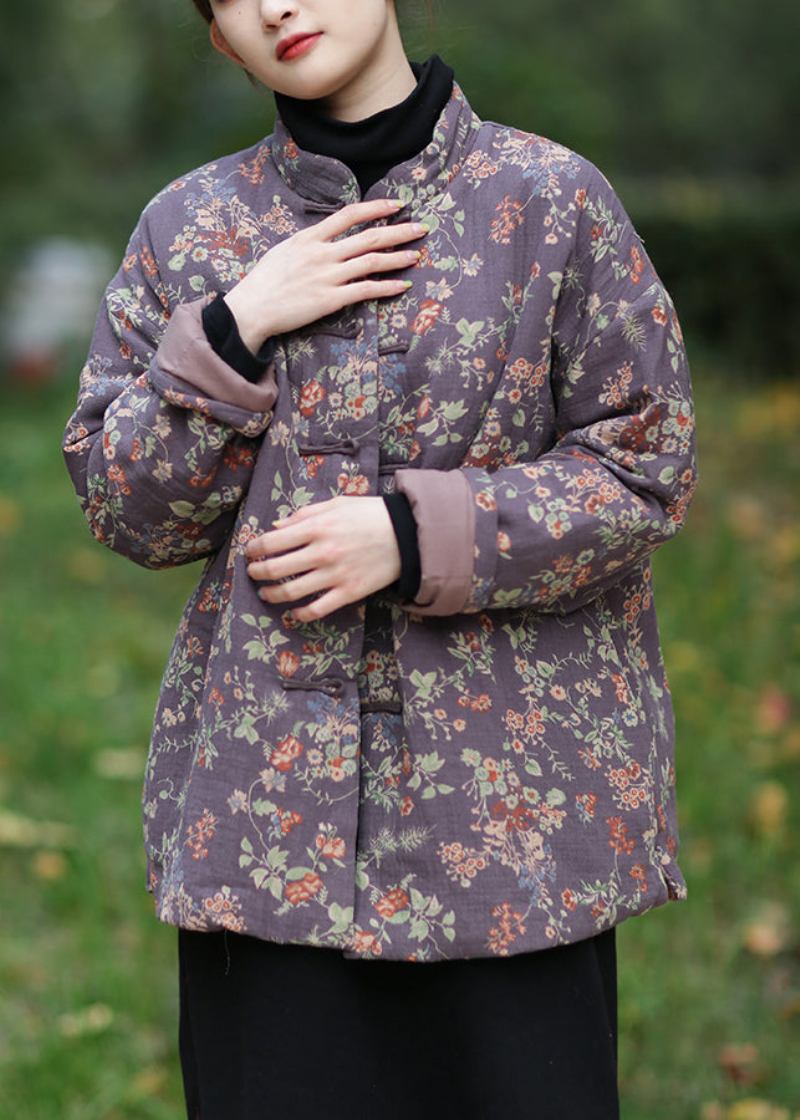 Langer Parka Mit Vintage-baumwollfüllung Und Langem Ärmeln - Violett