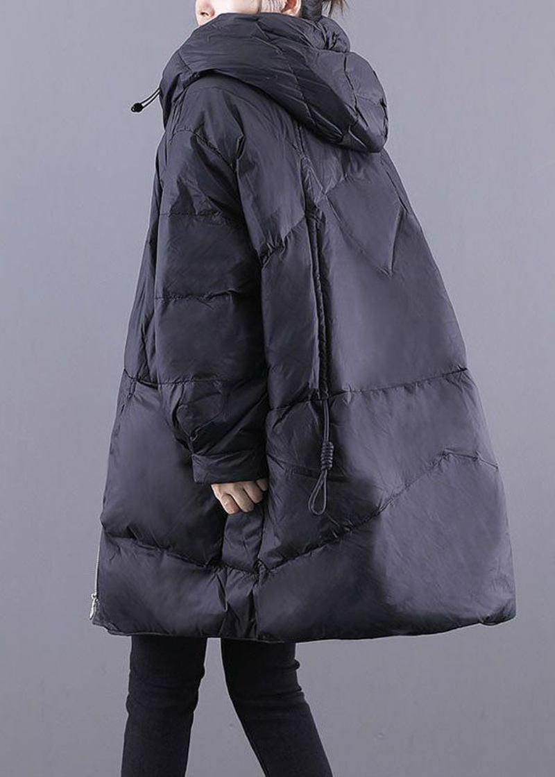 Lockere Schwarze Entendaunenjacke Mit Kapuze Und Taschen Sowie Kordelzug Für Den Winter Von Canada Goose - Damen-Daunenjacken