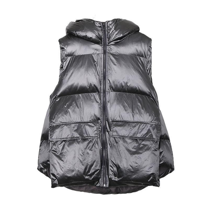 Luxuriöse Freizeitjacken Ärmellose Wintermäntel Dicke Silberne Winterparka Für Damen - Damen-Daunenjacken