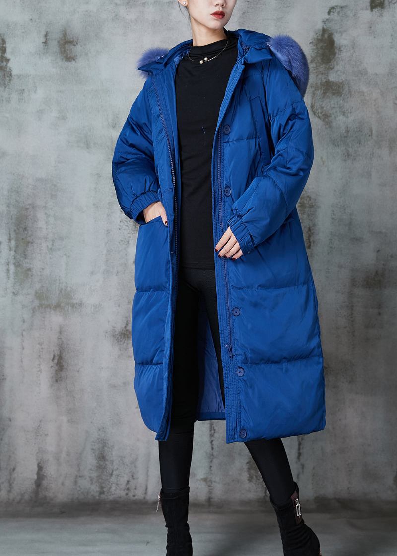 Mode Blau Übergroße Entendaunen Puffer Jacken Winter - Damen-Daunenjacken