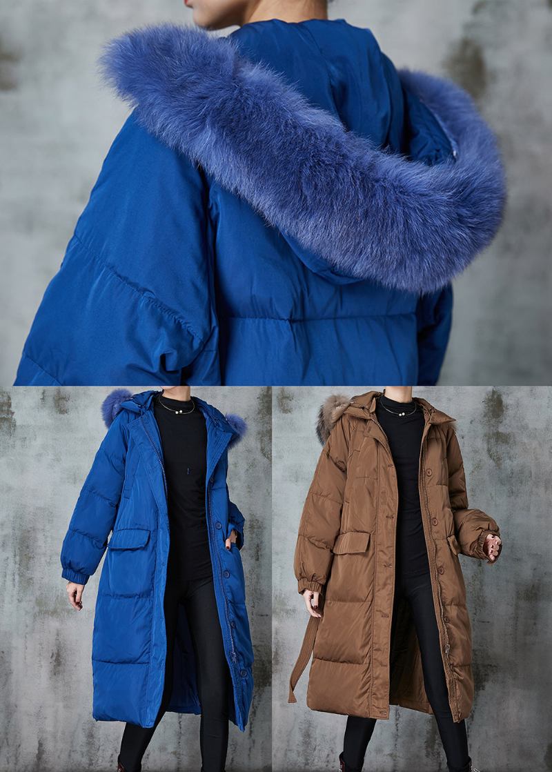 Mode Blau Übergroße Entendaunen Puffer Jacken Winter - Damen-Daunenjacken