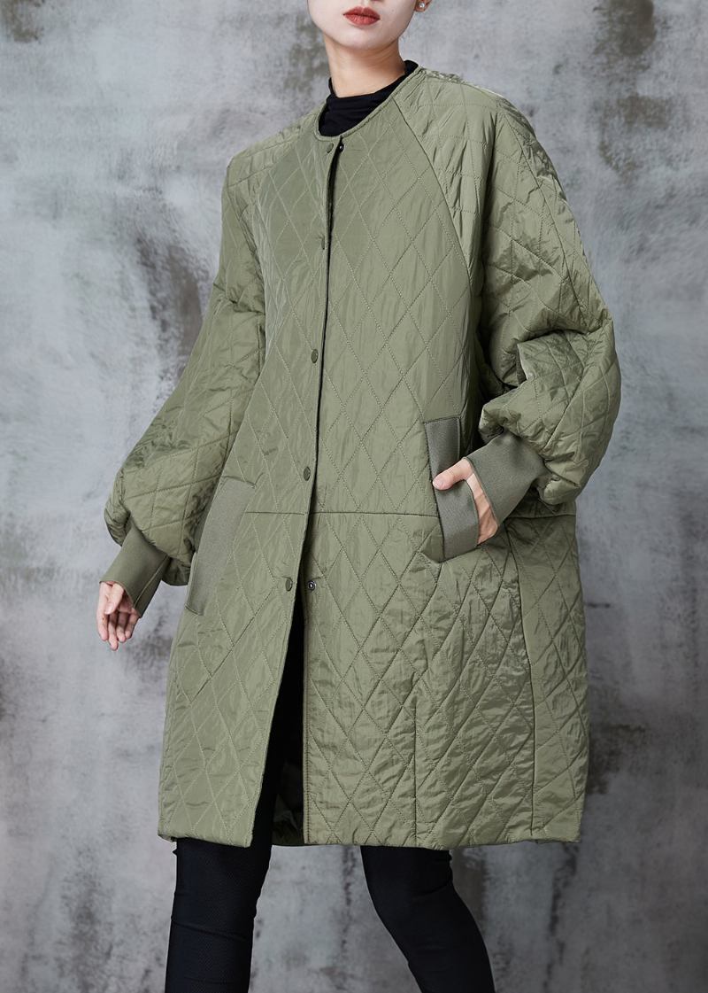 Moderne Armee Grün Übergroße Taschen Feine Baumwolle Gefüllt Parka Jacke Winter