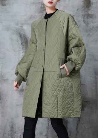 Moderne Armee Grün Übergroße Taschen Feine Baumwolle Gefüllt Parka Jacke Winter