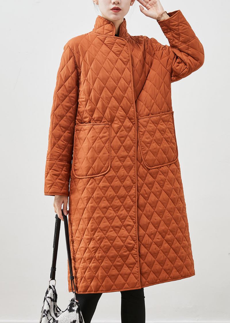 Moderne Orange Übergroße Taschen Feine Baumwolle Gefüllte Parkas Winter