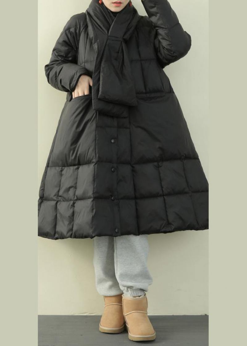 Neu Schwarze Daunenjacke Für Damen Übergröße Schnee Dicke Taschen Luxus Mantel