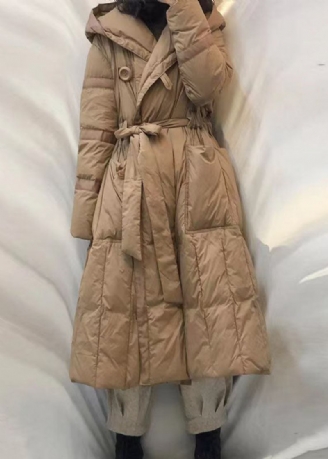 Neue Lockere Winterjacke Aus Entendaunen Mit Khaki-taschen Und Knopf