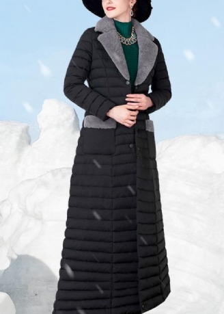 Neue Übergroße Daunenjacke Mit Reverskragen Schwarzer Warmer Wintermantel