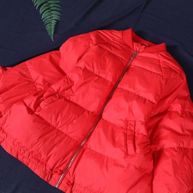 Neuer Lässiger Damenparka Rote Stehkragenjacke Mit Rüschen Warmer Wintermantel - schwarz