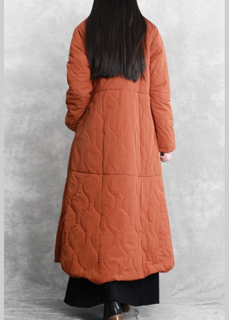 Neues Orangefarbenes Freizeitoutfit Übergrößenmäntel Stehkragen Dicke Wintermäntel - schwarz