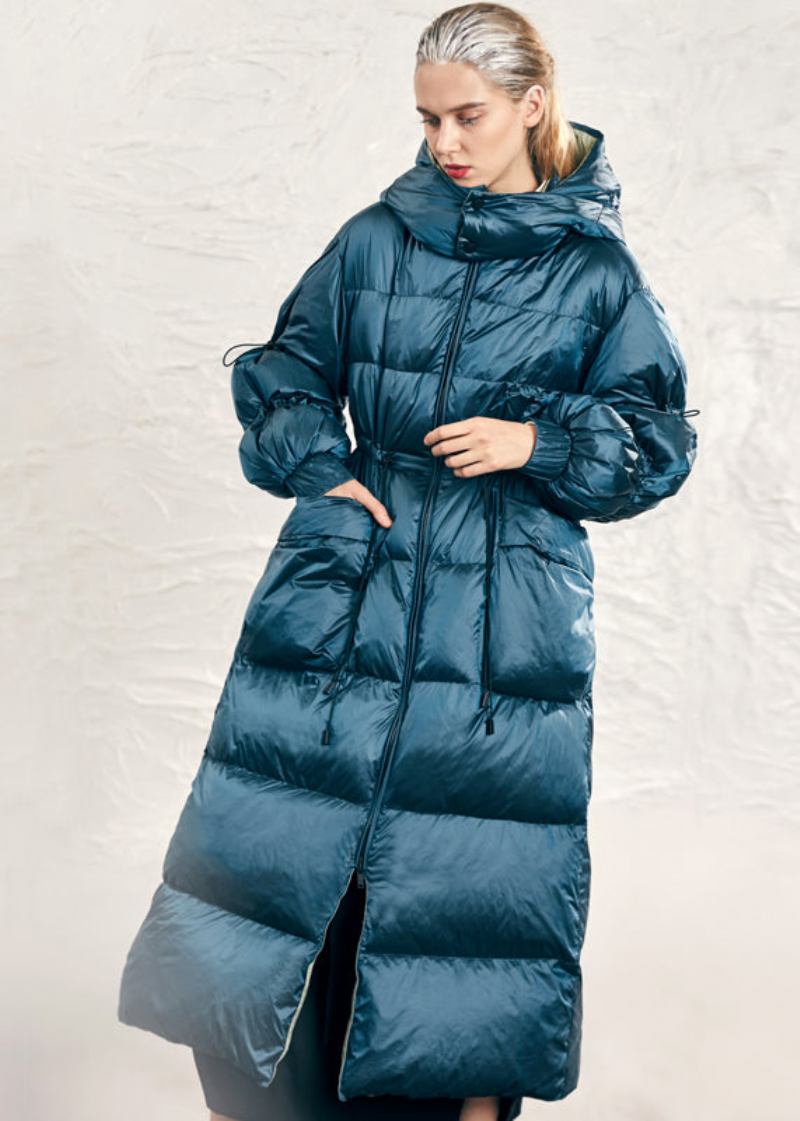 Original Design Karamell Kapuzen Kordelzug Entendaunen Puffer Mantel Winter - Damen-Daunenjacken